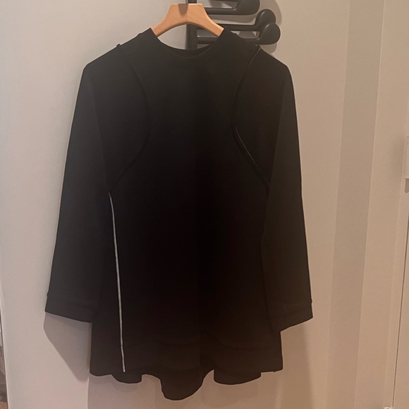 Y-3 Yohji Yamamoto Black Top w/Geometric Contrasting Top Stitching Size L - Picture 4 of 15